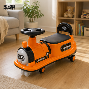 TRAIN STYLE AUTO BABY WALKER - ORANGE