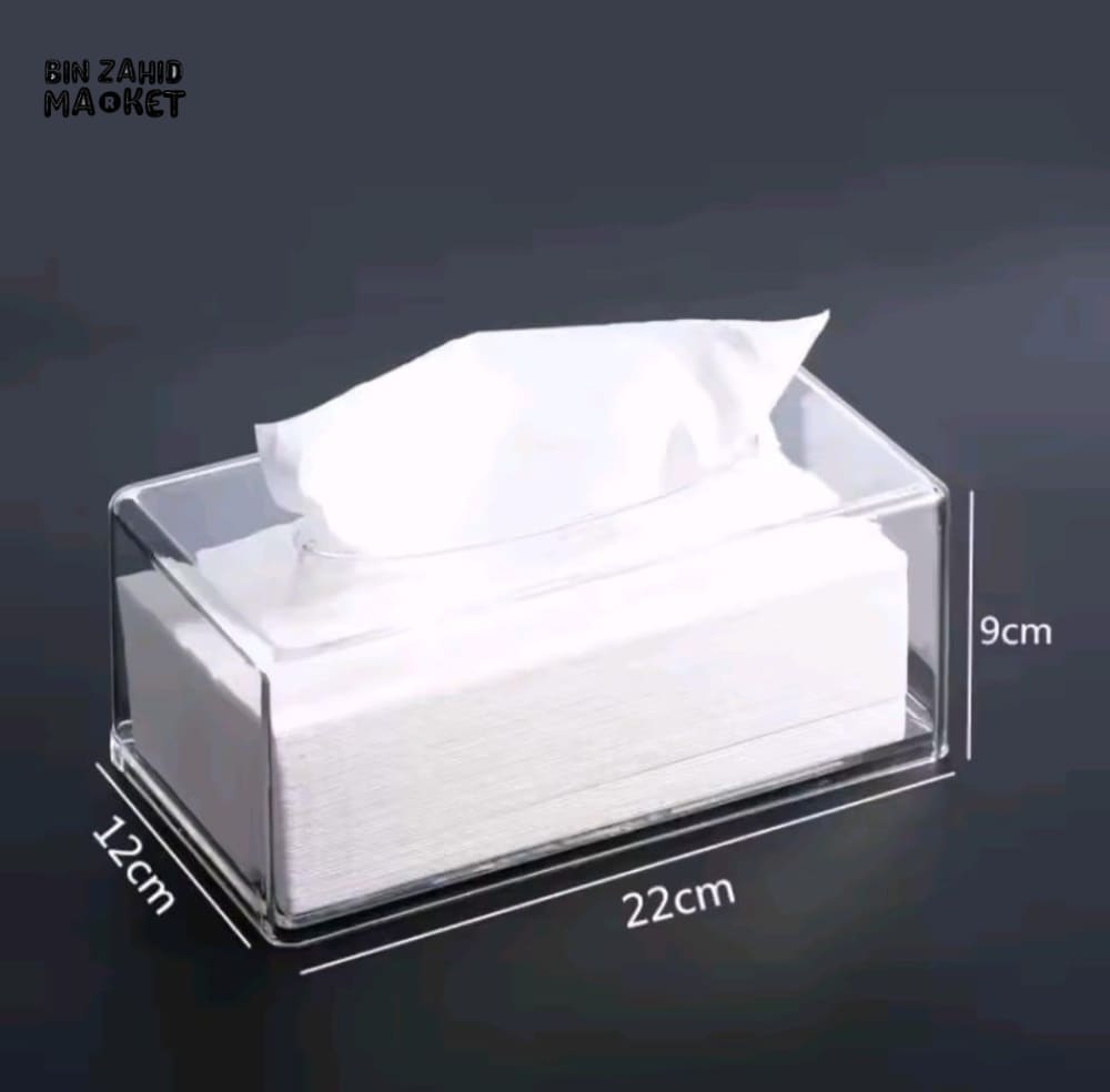 TRANSPARENT ACRYLIC TISSUE BOX – THICKENED PAPER SLEEVE HOLDER WITH REMOVABLE DRAWER DESIGN FOR RESTAURANT HOTEL & HOME
