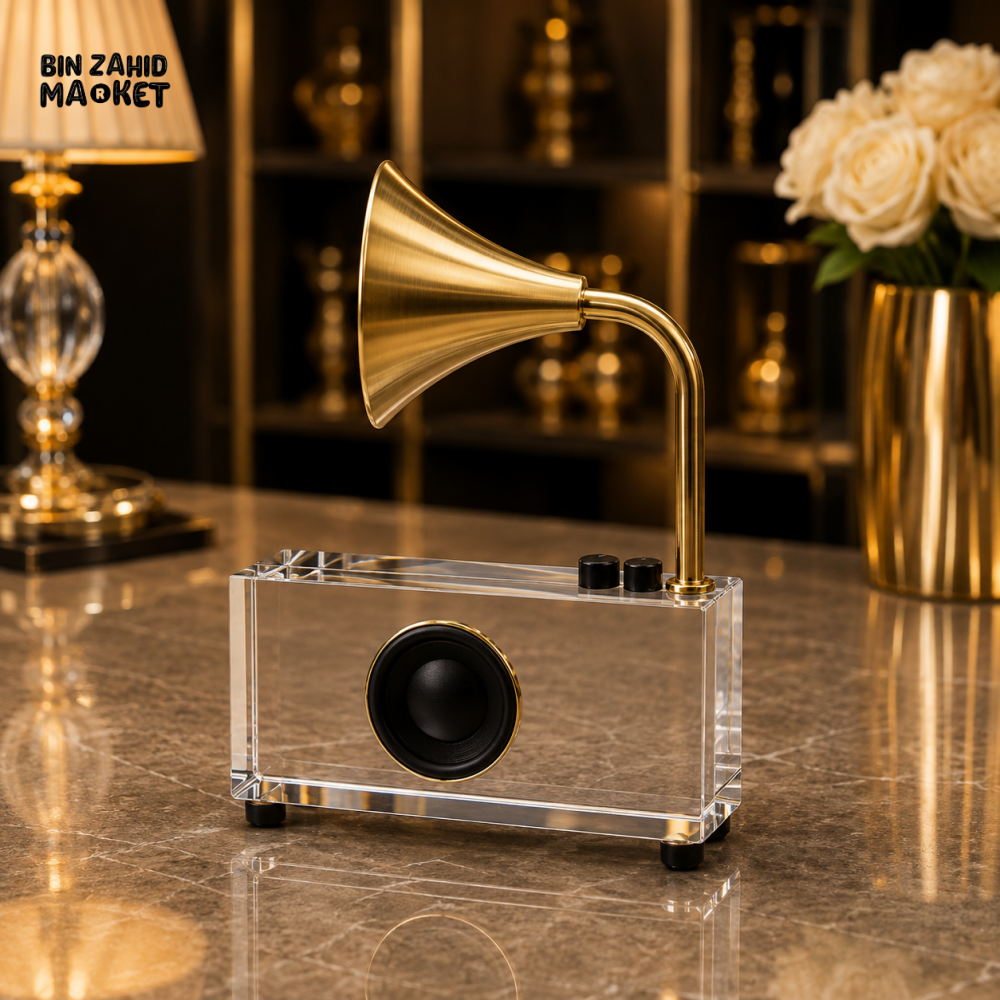 TRANSPARENT ACRYLIC VINTAGE HORN SPEAKER