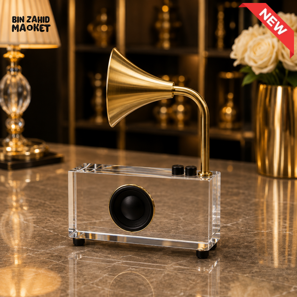TRANSPARENT ACRYLIC VINTAGE HORN SPEAKER