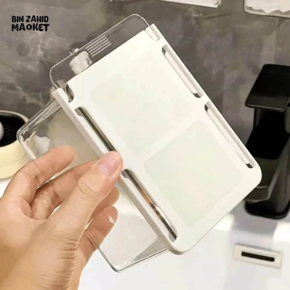 TRANSPARENT CARTOON MAKEUP COTTON STORAGE BOX WITH PULL-OUT SHELF