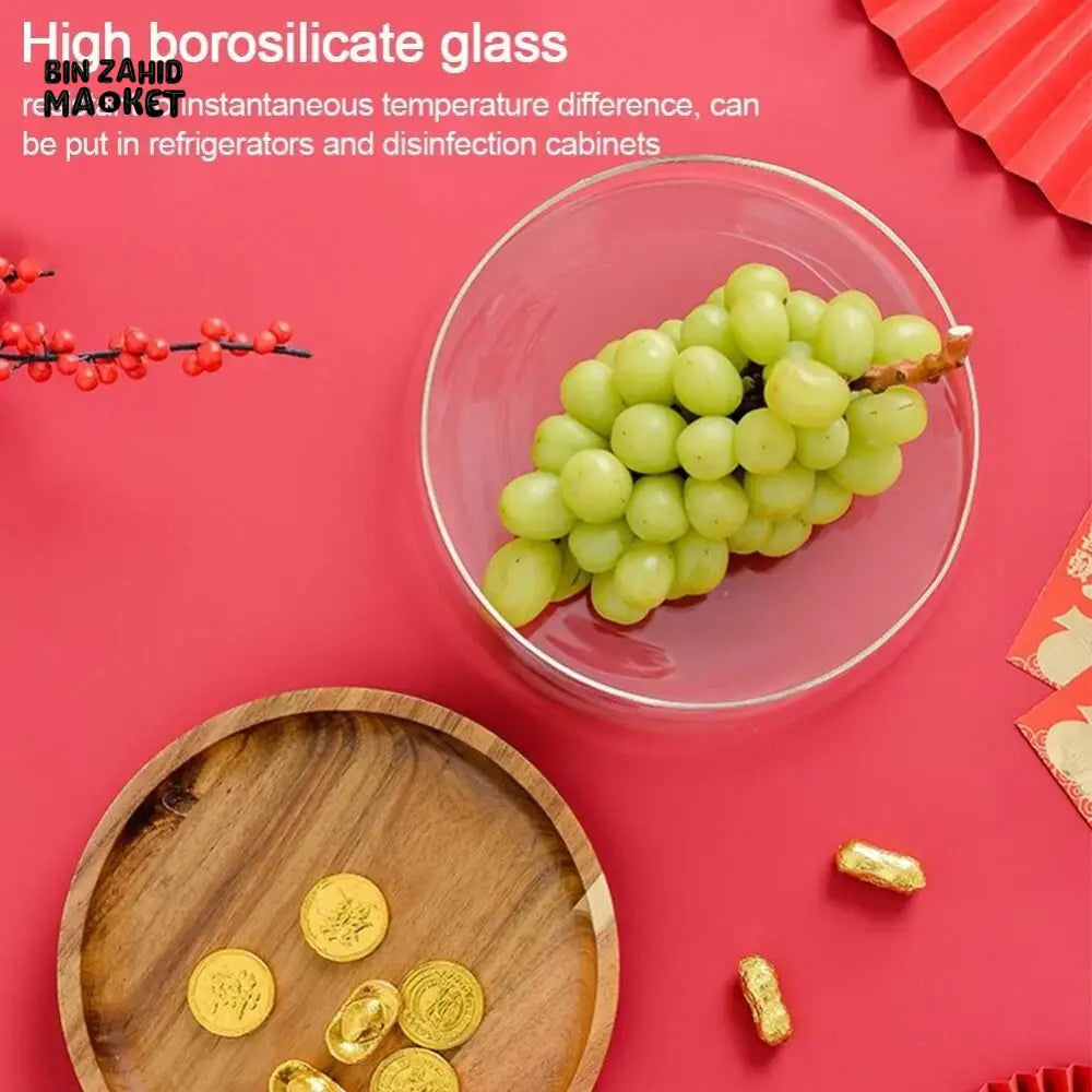 Transparent Glass Storage Canister With Wooden Lid