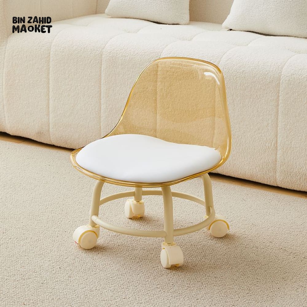 TRANSPARENT HEAVY DUTY MOVABLE - CHAIR WITH WHEELS