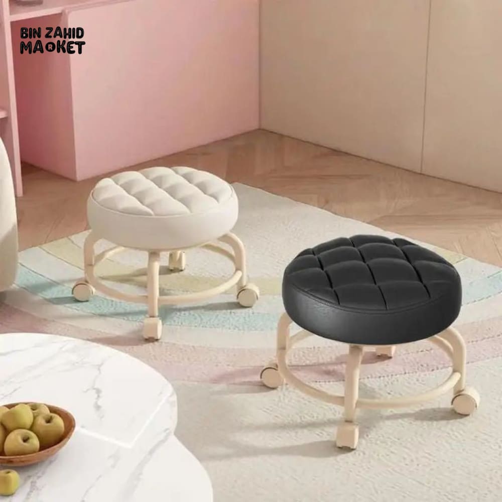 TRANSPARENT HEAVY DUTY MOVABLE - STOOL WITH WHEELS