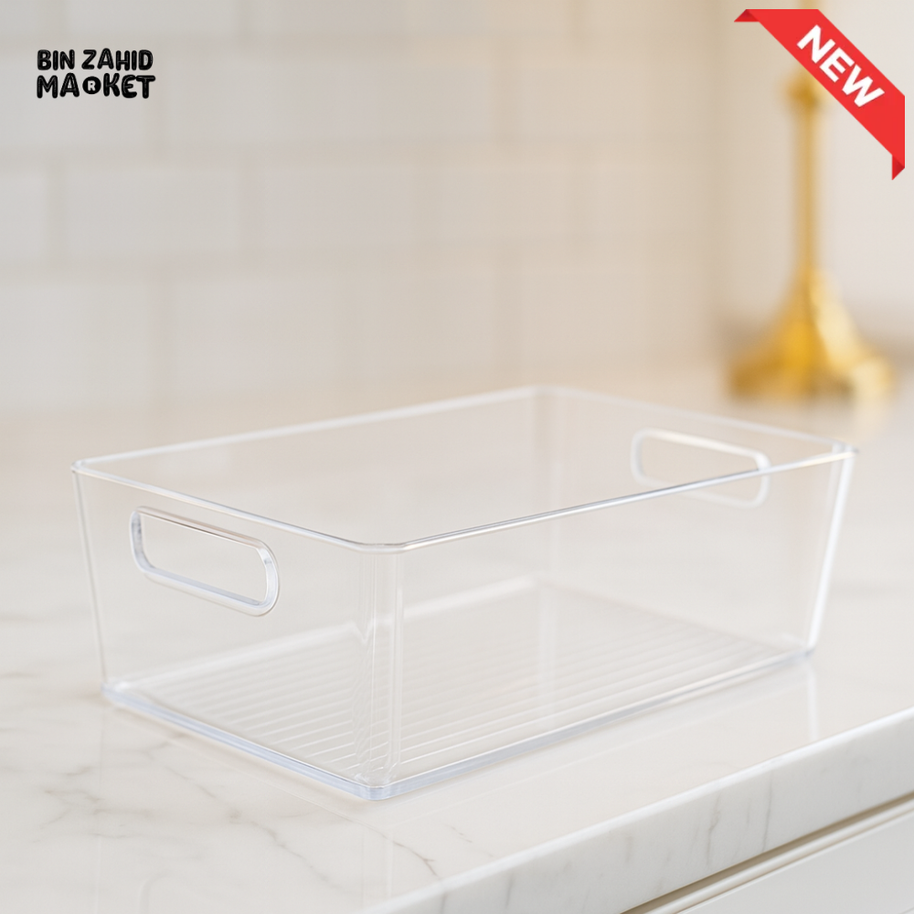 TRANSPARENT KITCHEN ORGANIZER BOX 4800 ML – DURABLE EASY-CLEAN BIN FOR REFRIGERATOR CABINETS & SHELVES