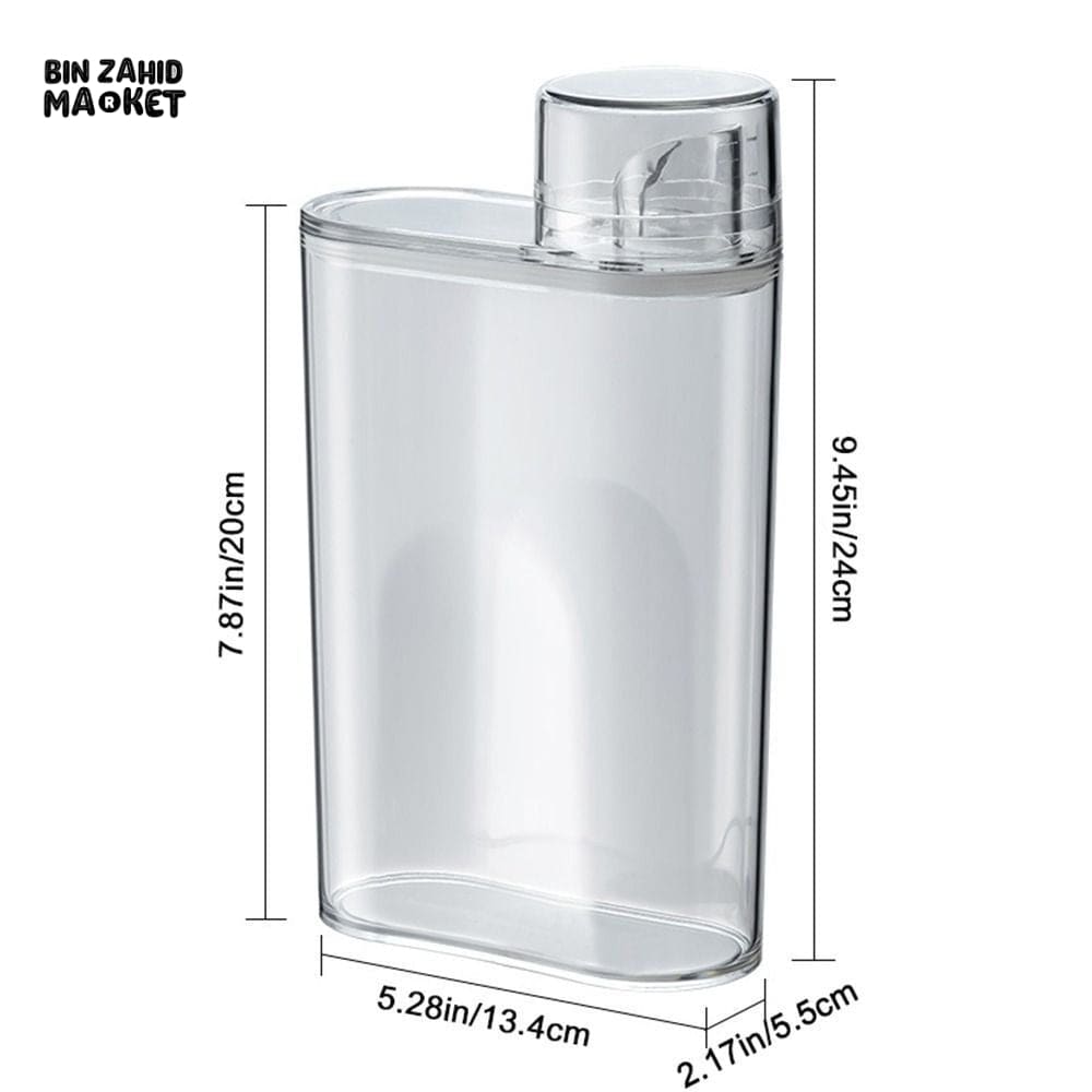 TRANSPARENT LIQUID & POWDER DISPENSER – MULTI-PURPOSE STORAGE CONTAINER FOR LAUNDRY, CLEANING & KITCHEN USE WITH EASY POUR SPOUT