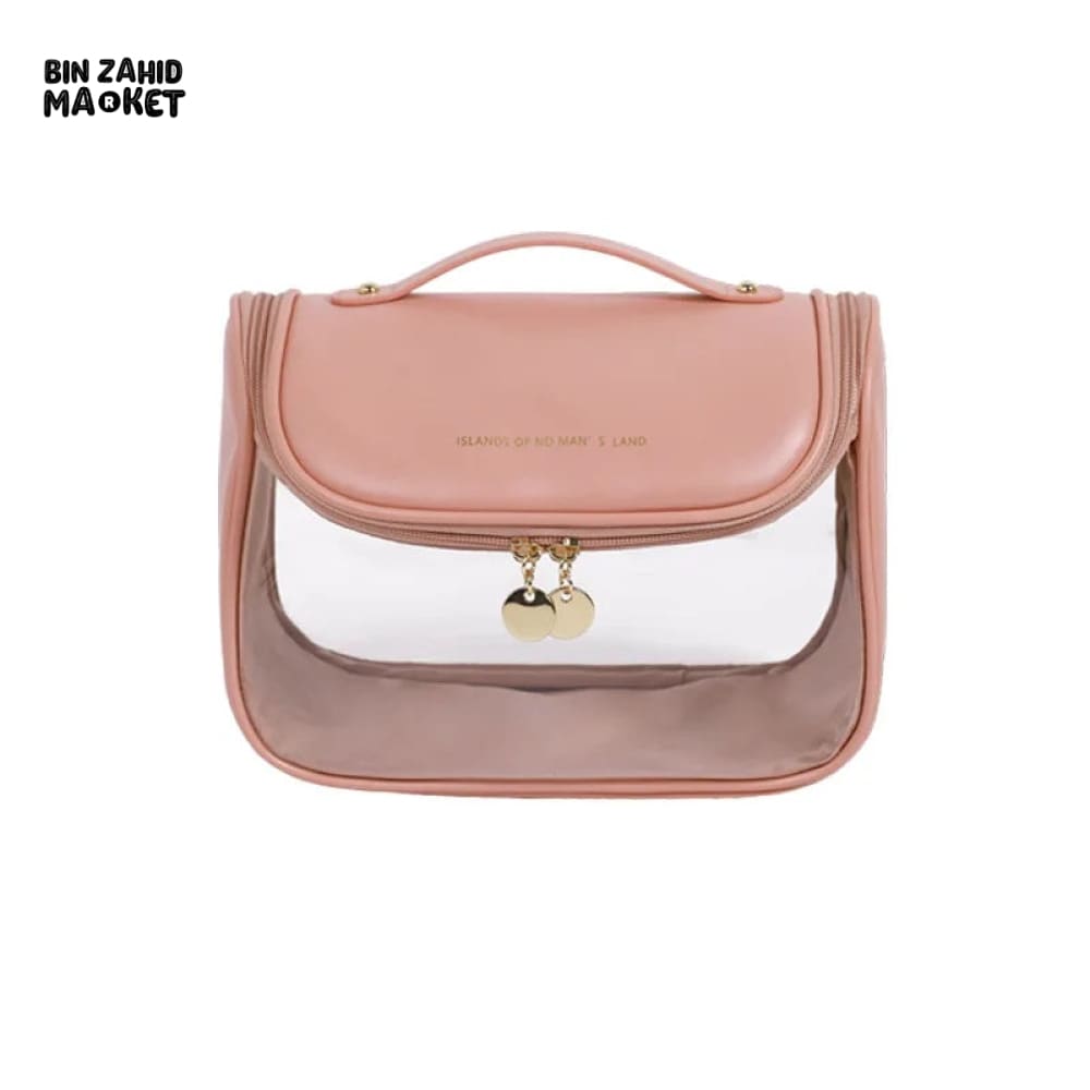 TRANSPARENT PORTABLE MAKEUP BAG – LARGE CAPACITY PU TRAVEL BAG