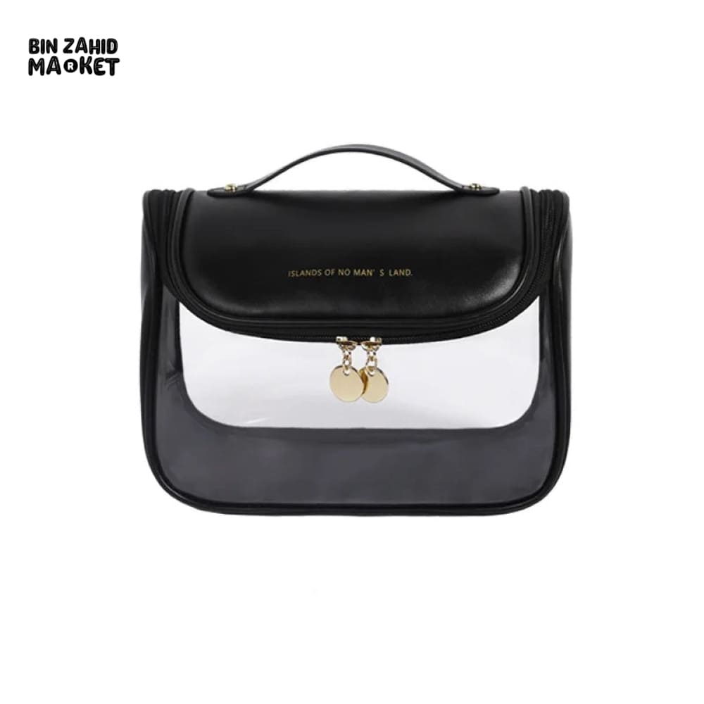 TRANSPARENT PORTABLE MAKEUP BAG – LARGE CAPACITY PU TRAVEL BAG