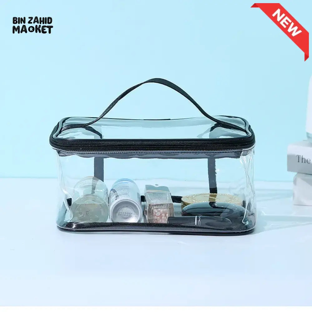 TRANSPARENT PVC WATERPROOF MAKEUP BAG – LARGE CAPACITY TRAVEL TOILETRY & MULTIFUNCTION STORAGE BAG