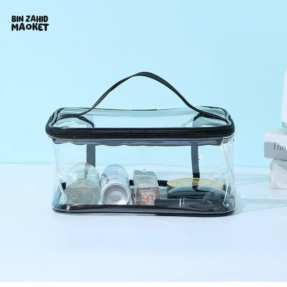 TRANSPARENT PVC WATERPROOF MAKEUP BAG – LARGE CAPACITY TRAVEL TOILETRY & MULTIFUNCTION STORAGE BAG