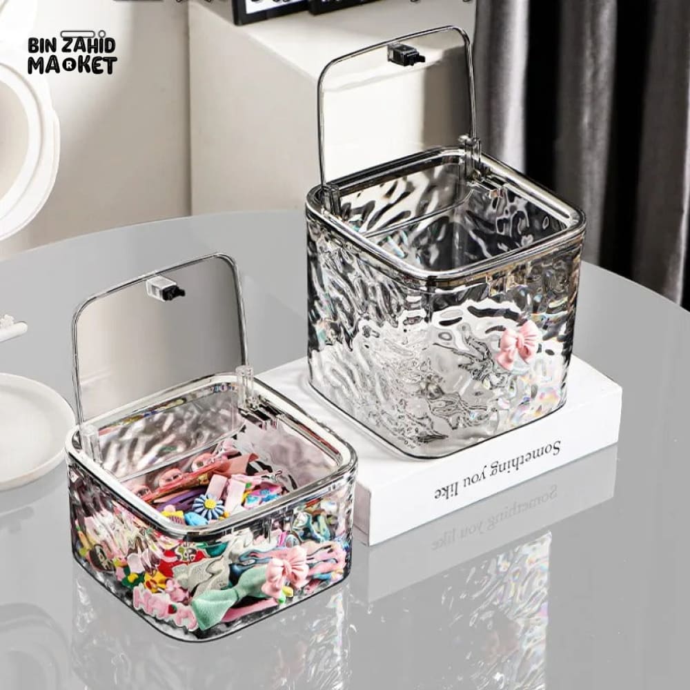 TRANSPARENT STORAGE BOX – ACRYLIC CONTAINER WITH LID DESK ORGANIZER