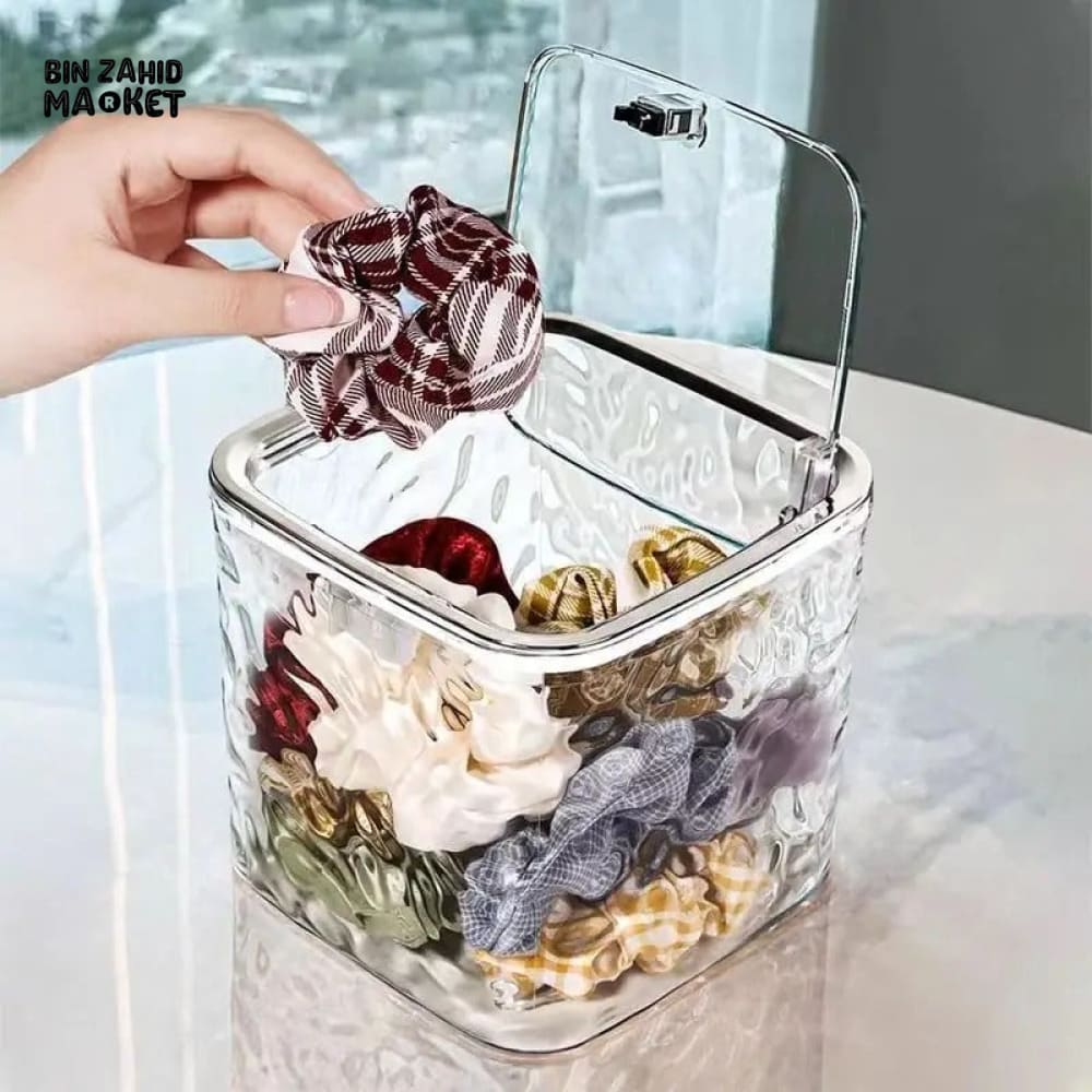 TRANSPARENT STORAGE BOX – ACRYLIC CONTAINER WITH LID DESK ORGANIZER