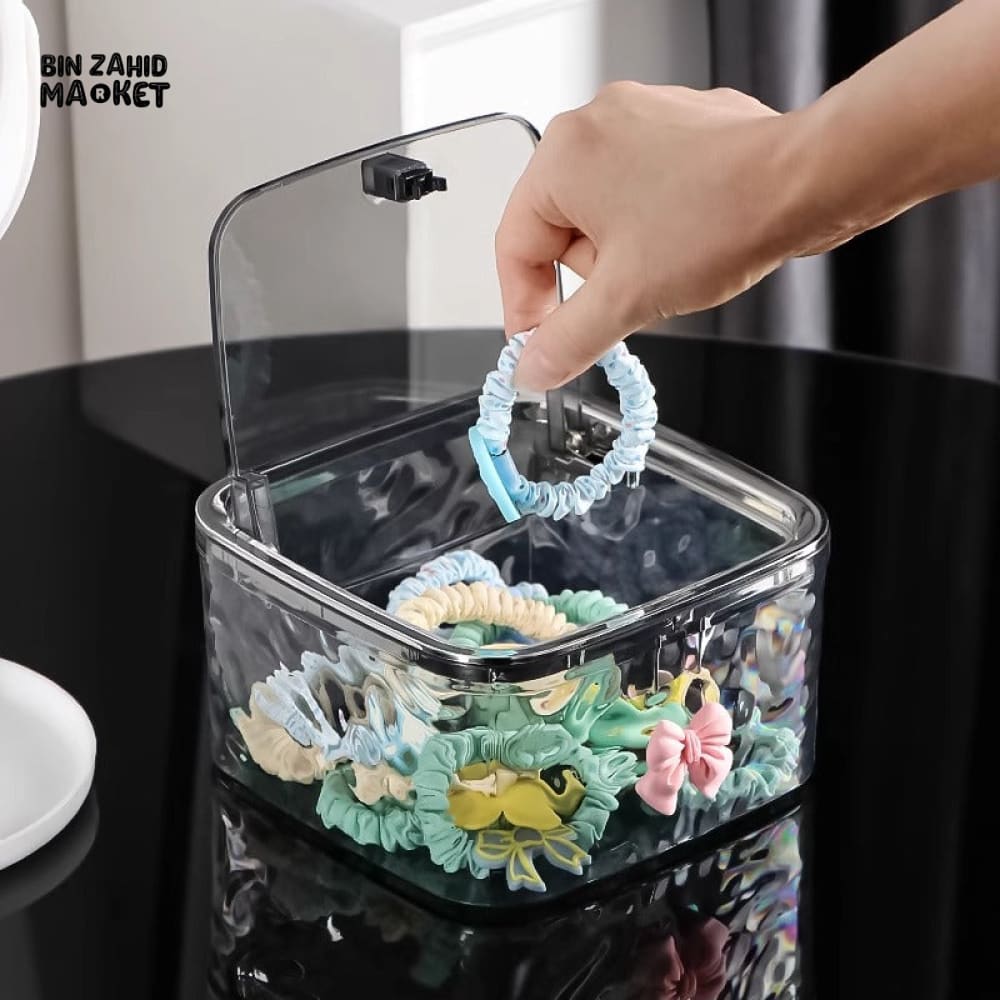 TRANSPARENT STORAGE BOX – ACRYLIC CONTAINER WITH LID DESK ORGANIZER