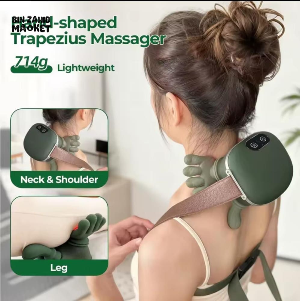 TRAPEZIUS NECK & SHOULDER MASSAGER WITH HEAT – MULTIFUNCTIONAL HOME KNEADING DEVICE