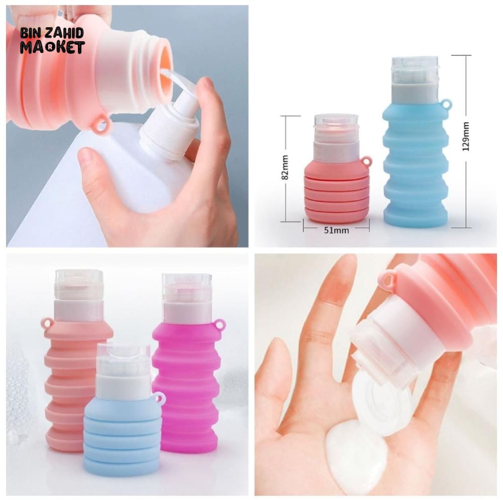 TRAVEL SIZE SILICONE LOTION BOTTLE 1 PIECE – FOLDABLE LEAKPROOF & REUSABLE