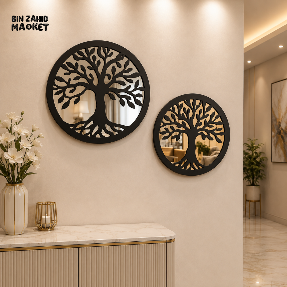 TREE OF LIFE ROUND DECORATIVE WALL MIRROR
