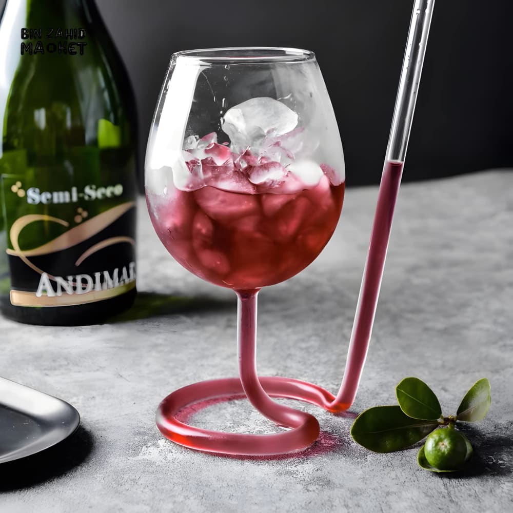 TRENDY & AESTHETIC GLASS FOR MOCKTAILS COCKTAILS & PARTIES - SPIRAL STRAW GLASS