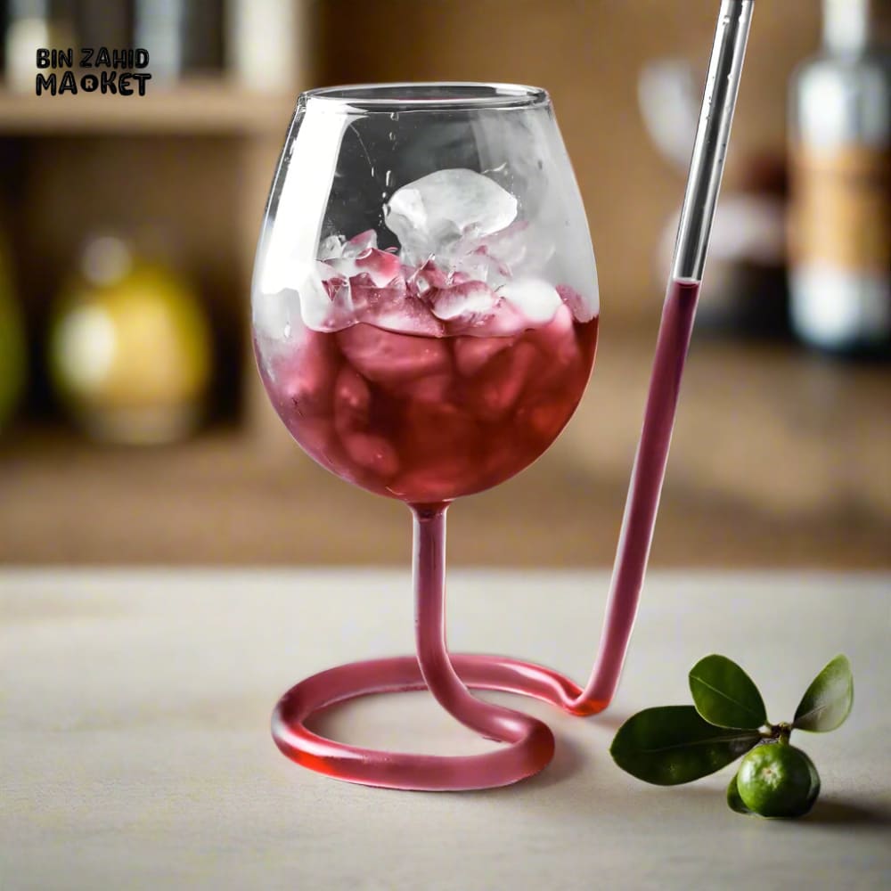TRENDY & AESTHETIC GLASS FOR MOCKTAILS COCKTAILS & PARTIES - SPIRAL STRAW GLASS
