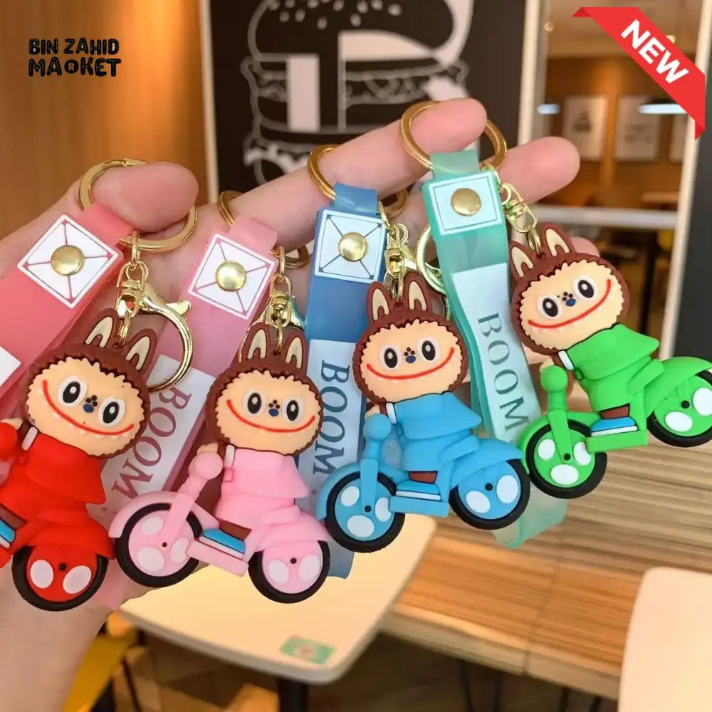 TRENDY CARTOON LABUBU KEYCHAIN – CUTE PENDANT COUPLE BAG DECORATION CYCLING ACCESSORY & SMALL GIFT KEYRING