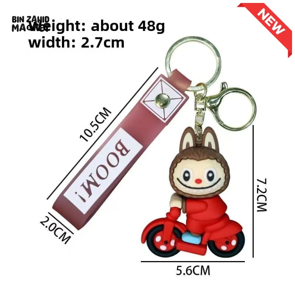 TRENDY CARTOON LABUBU KEYCHAIN – CUTE PENDANT COUPLE BAG DECORATION CYCLING ACCESSORY & SMALL GIFT KEYRING