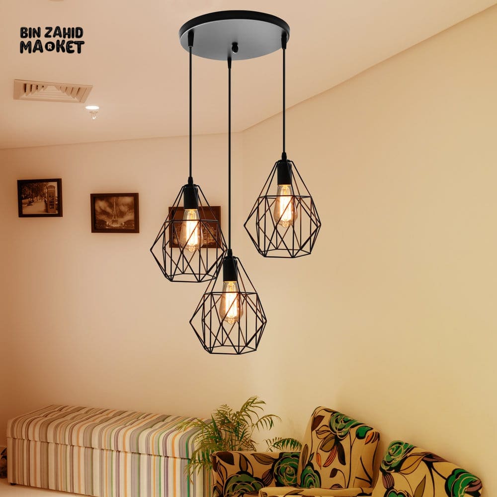 TRIPLE CAGE PENDANT LAMP