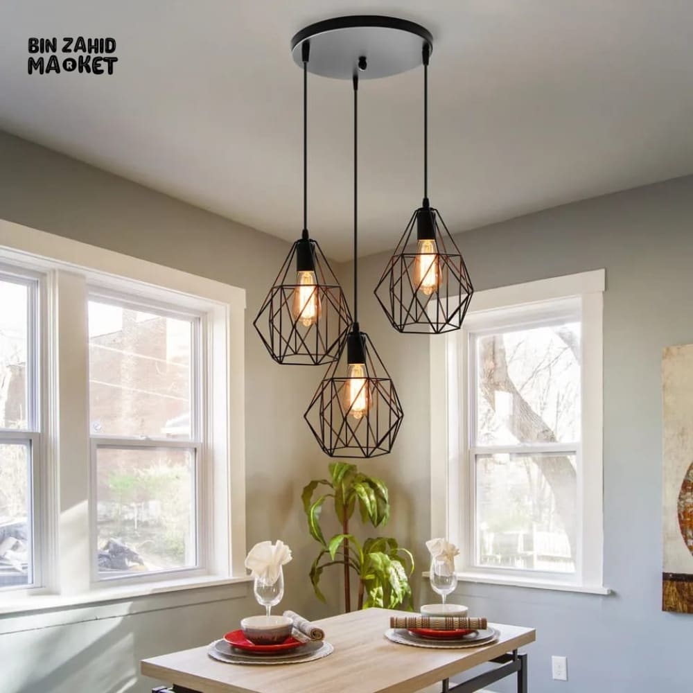 TRIPLE CAGE PENDANT LAMP