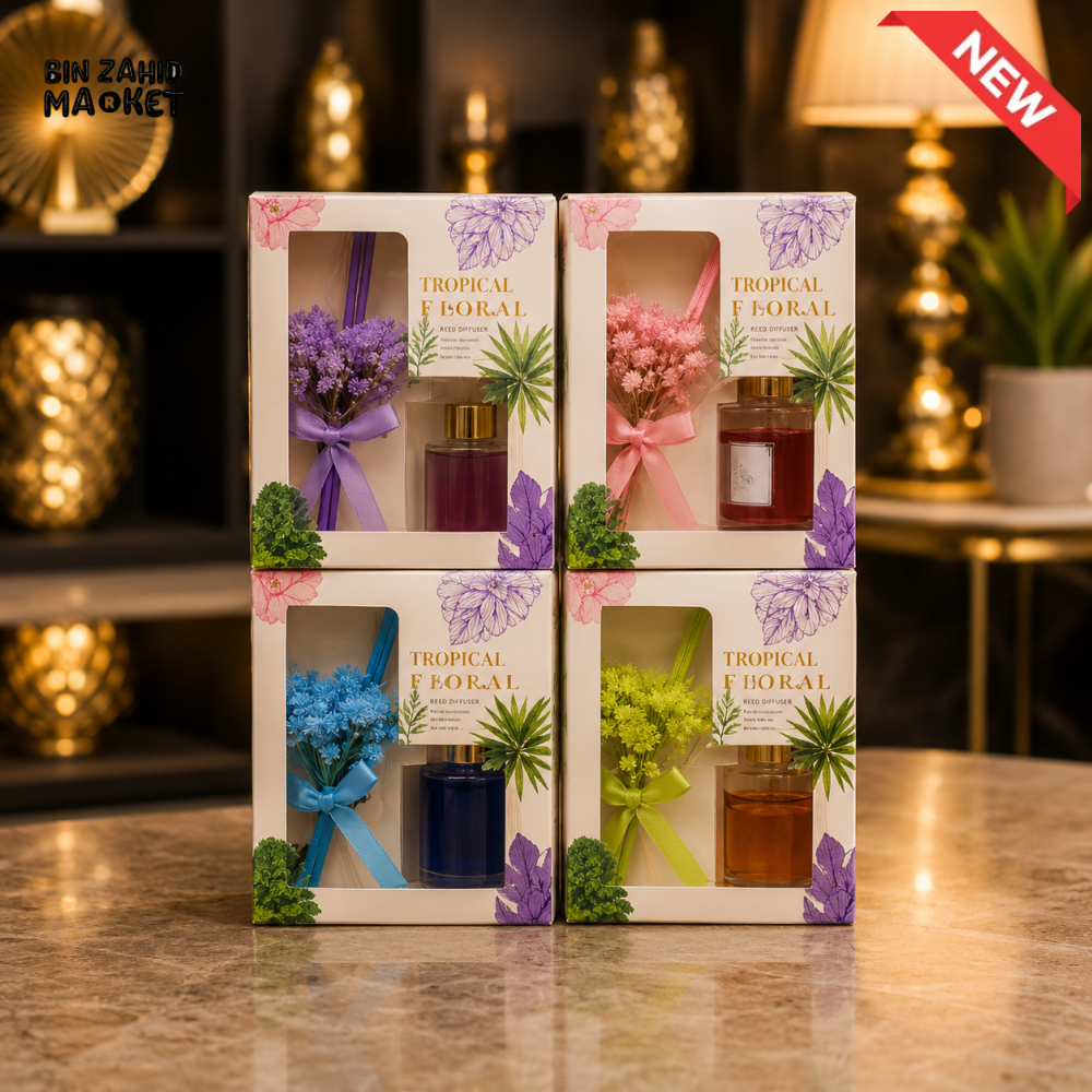 TROPICAL FLORAL REED DIFFUSER GIFT - 1 PIECE