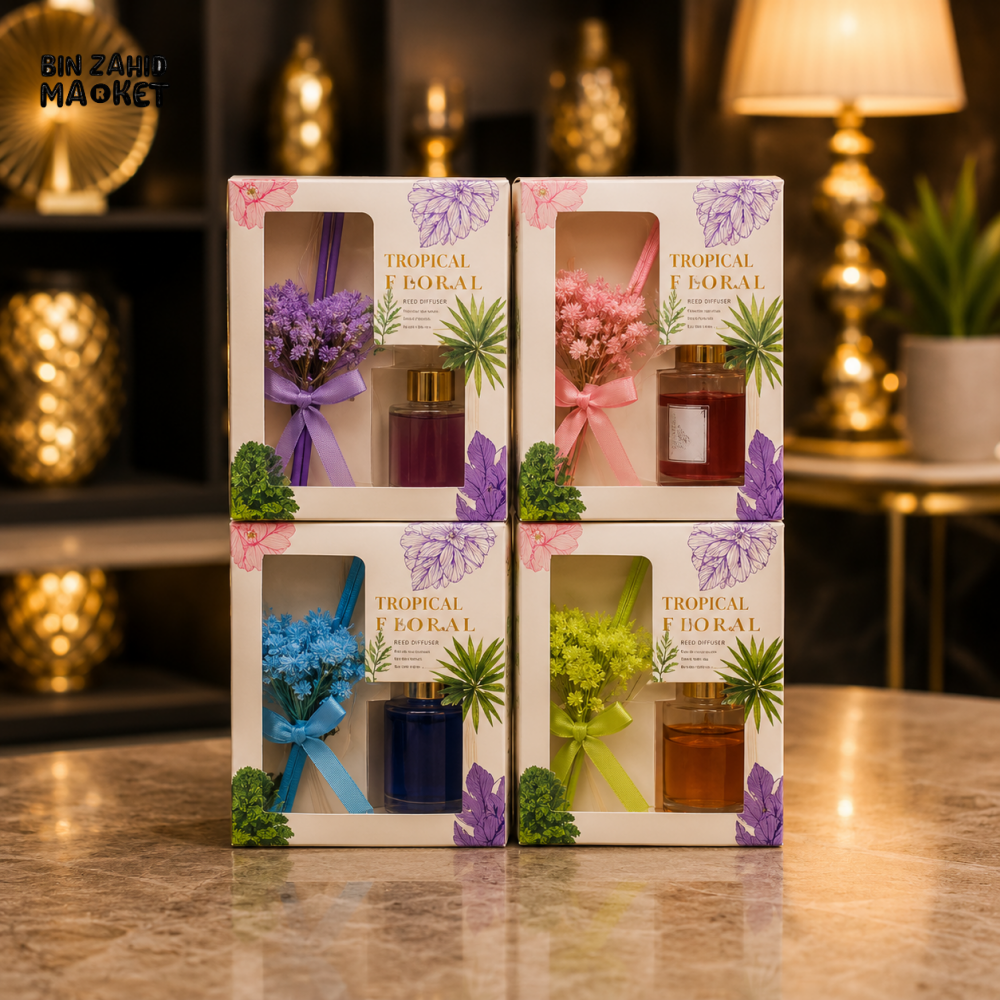 TROPICAL FLORAL REED DIFFUSER GIFT - 1 PIECE
