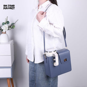 TUMBLERS CROSSBODY BAG – STYLISH PORTABLE ADJUSTABLE STRAP - BLUE