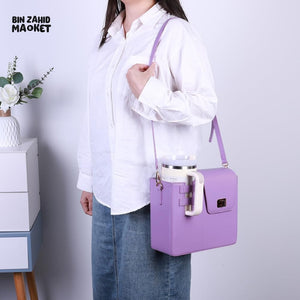 TUMBLERS CROSSBODY BAG – STYLISH PORTABLE ADJUSTABLE STRAP - PURPLE