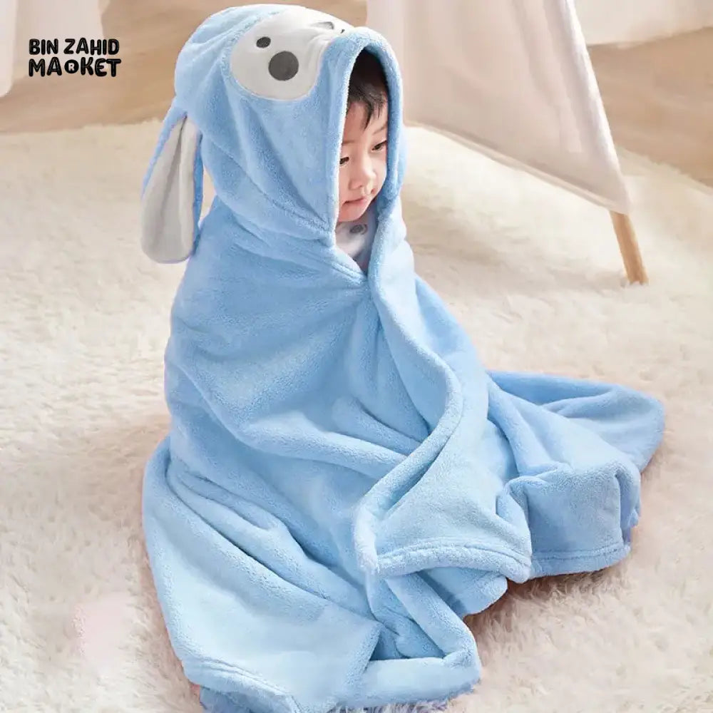 ULTRA SOFT BABY TOWEL – HOODED ROBE PURE COTTON COZY BLANKET - 65CM X 135CM SIZE