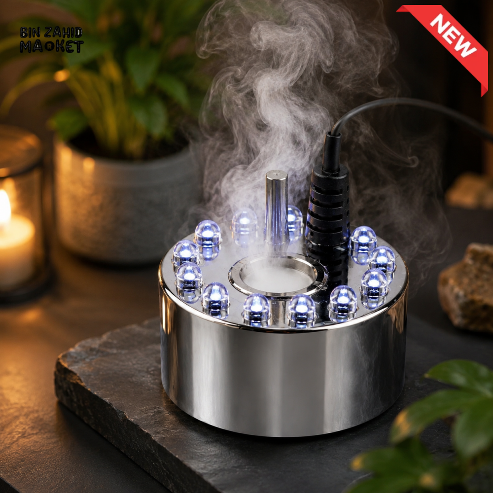 ZIBA Ultrasonic Mist Maker | 12 LED Fog Machine for Fountain & Humidifier