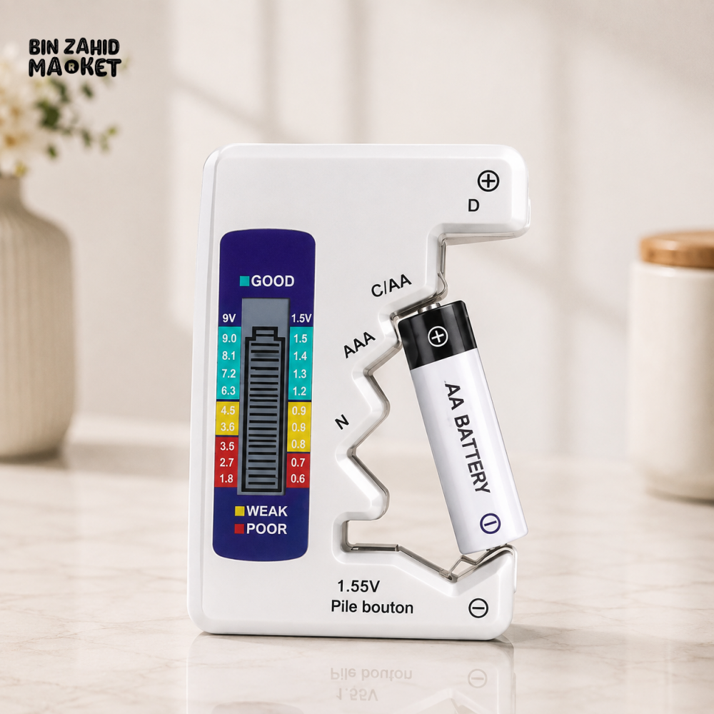 UNIVERSAL BATTERY TESTER FOR AA AAA C D 9V & BUTTON CELLS