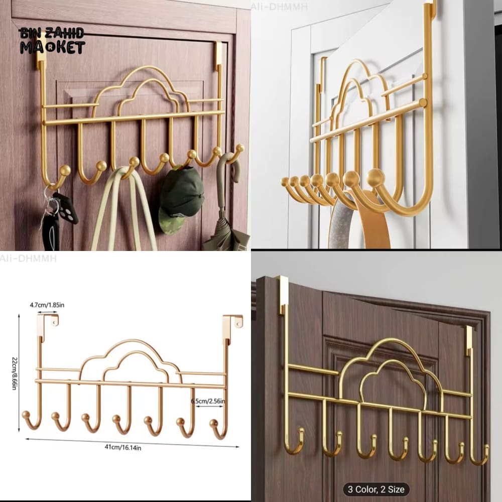 UNIVERSAL NO-DRILL DOOR HOOK RACK – HEAVY DUTY TRACELESS COAT & TOWEL HANGER