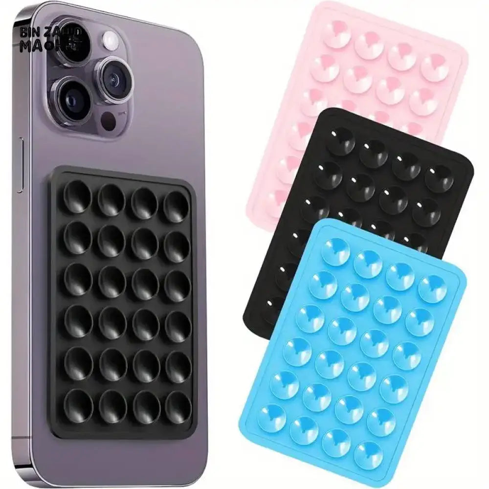 UNIVERSAL SUCTION PHONE MAT — STRONG GRIP WALL STAND WITH BACK STICKER