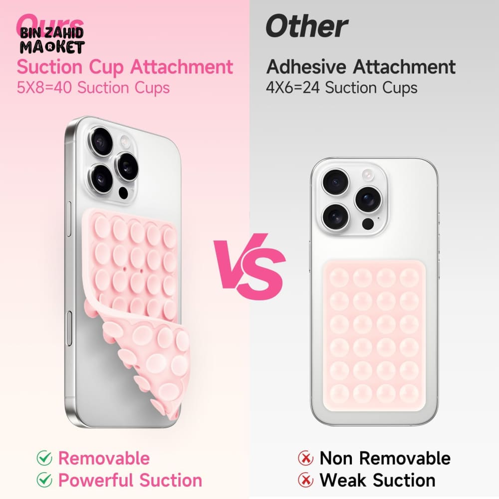 UNIVERSAL SUCTION PHONE MAT — STRONG GRIP WALL STAND WITH BACK STICKER