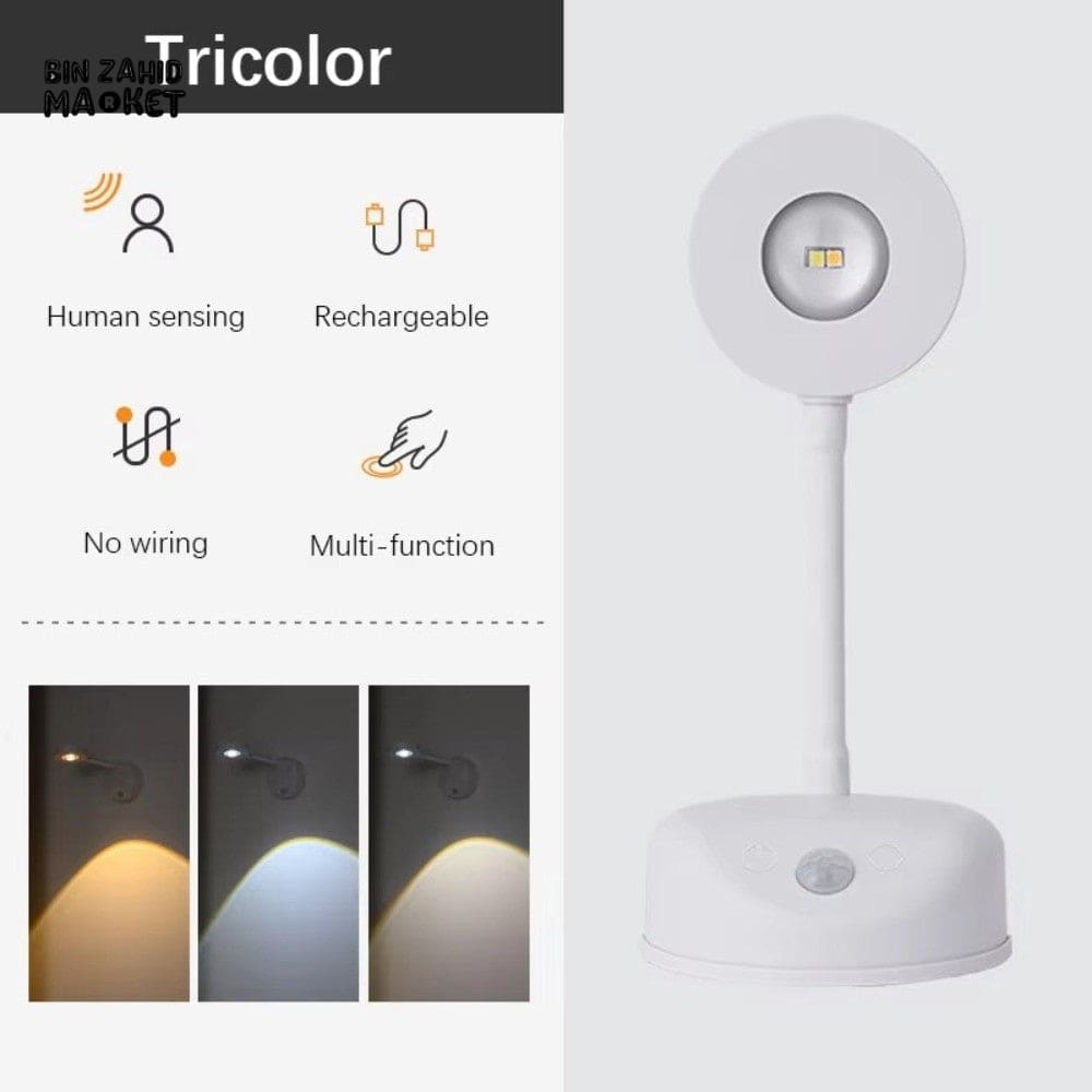 USB RECHARGEABLE WIRELESS WALL LIGHT – SMART HUMAN DETECTION MOTION-ACTIVATED DIMMABLE ENERGY-SAVING LED