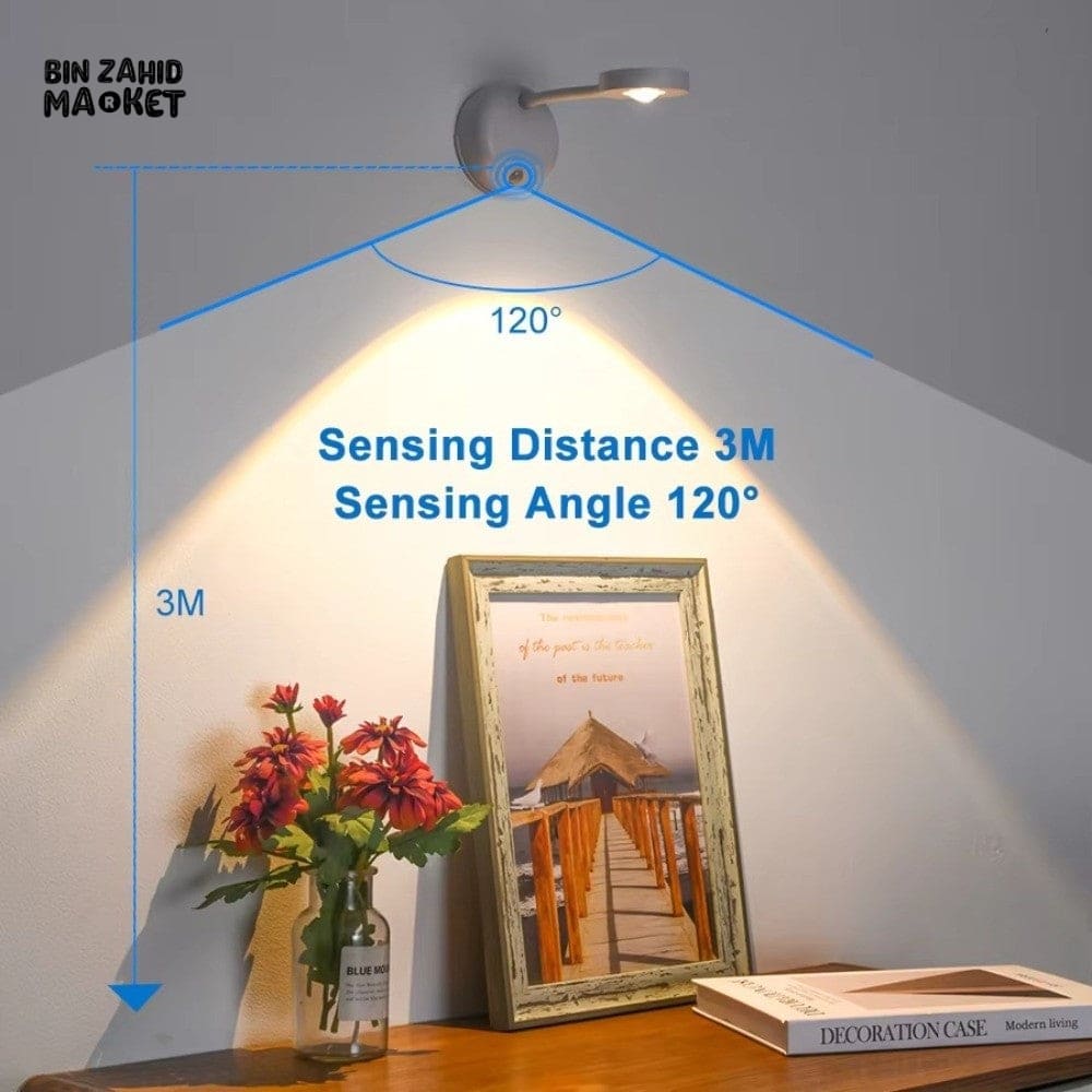 USB RECHARGEABLE WIRELESS WALL LIGHT – SMART HUMAN DETECTION MOTION-ACTIVATED DIMMABLE ENERGY-SAVING LED