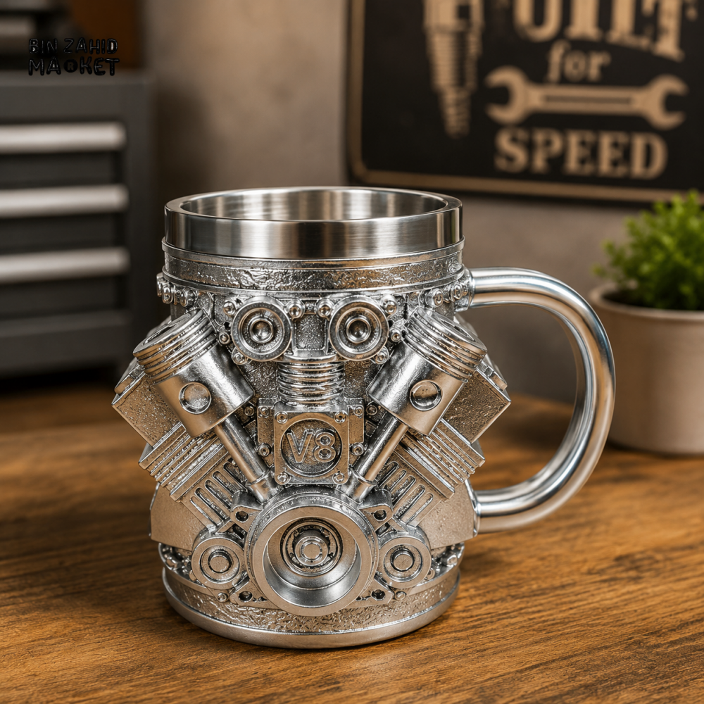 V8 ENGINE DESIGN CERAMIC MUG