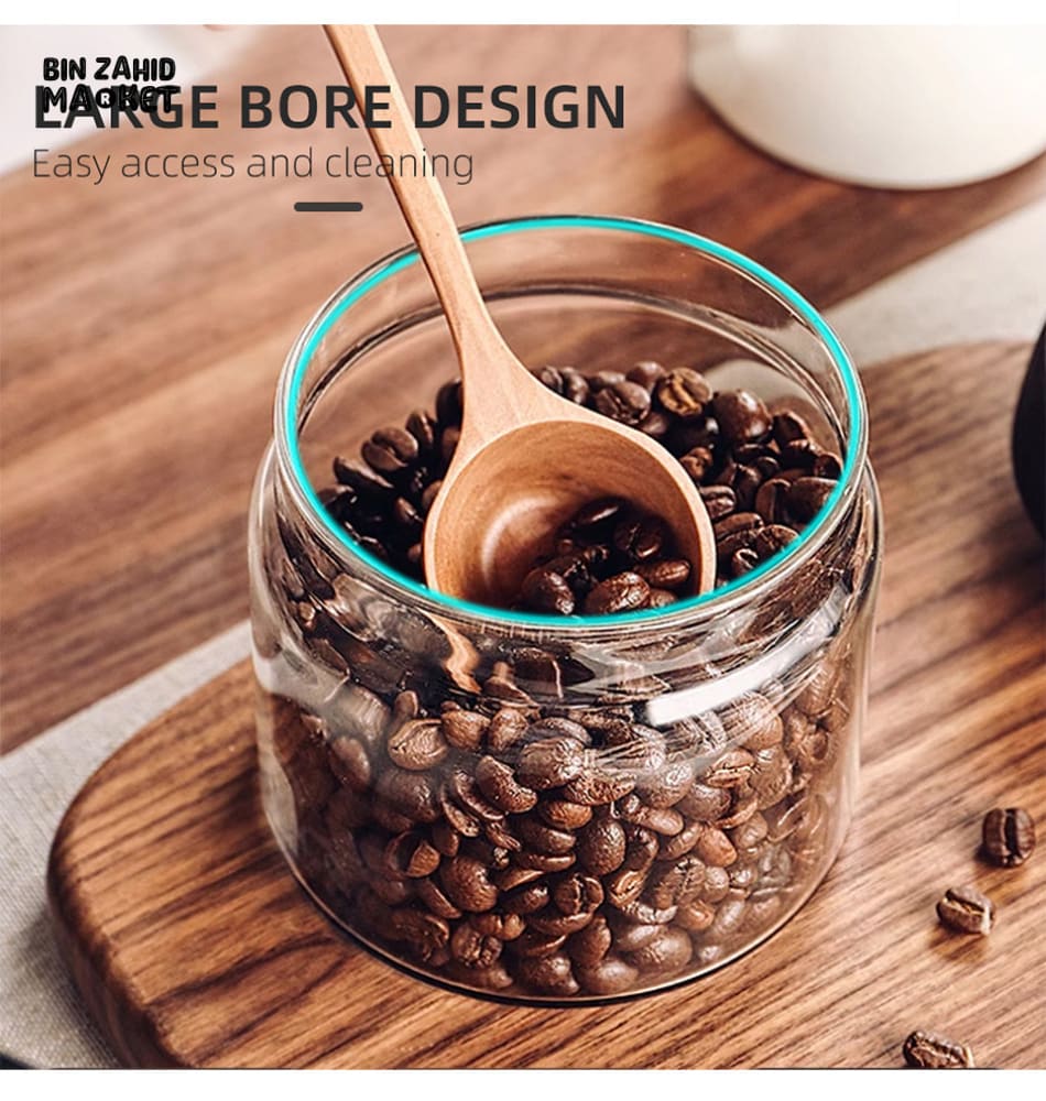 VACUUM GLASS STORAGE JAR – AIRTIGHT COFFEE & FOOD CONTAINER