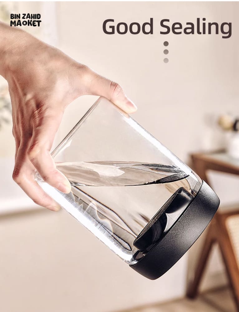VACUUM GLASS STORAGE JAR – AIRTIGHT COFFEE & FOOD CONTAINER
