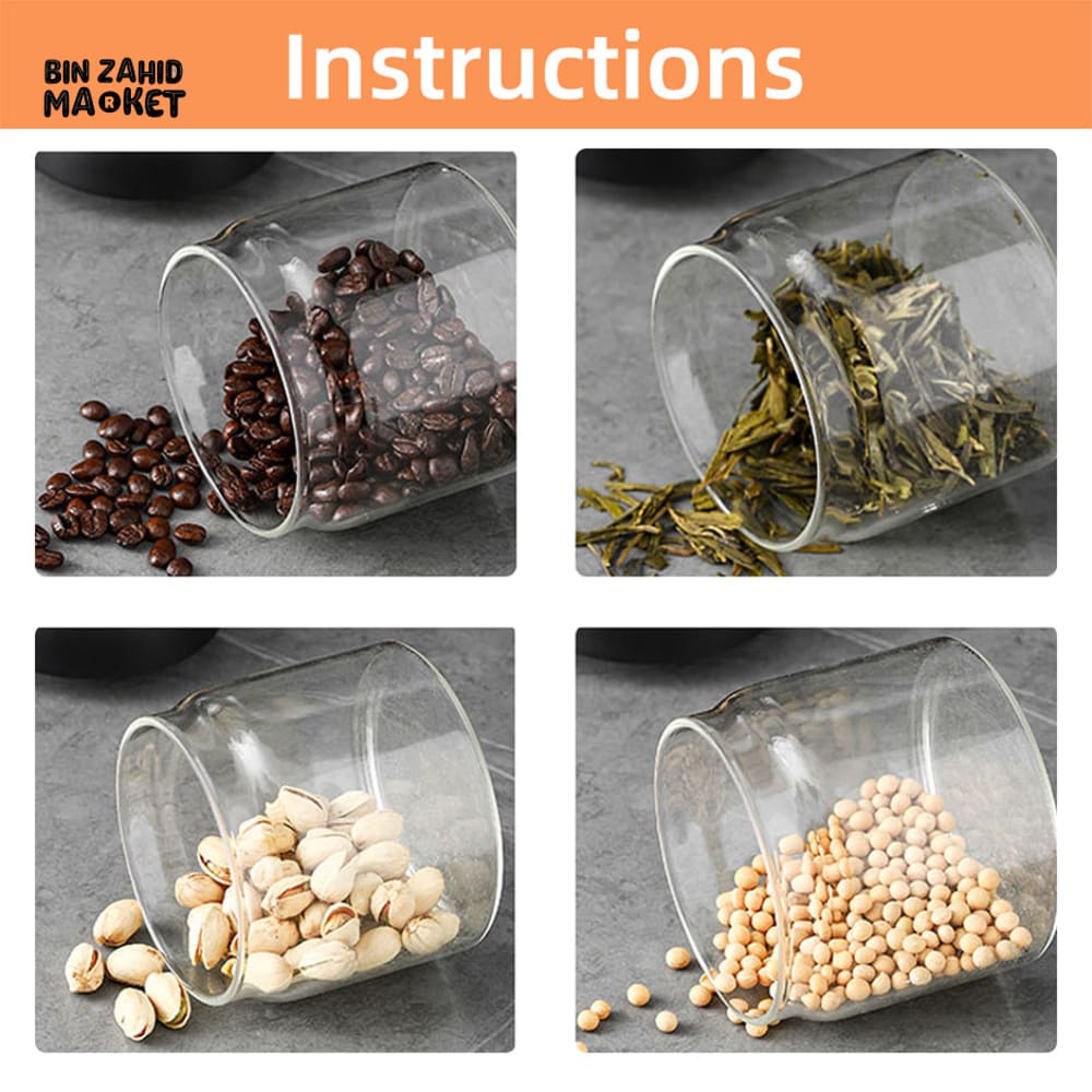VACUUM GLASS STORAGE JAR – AIRTIGHT COFFEE & FOOD CONTAINER