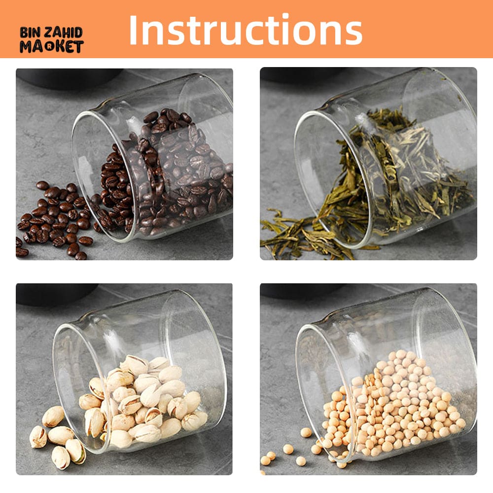 VACUUM GLASS STORAGE JAR – AIRTIGHT COFFEE & FOOD CONTAINER