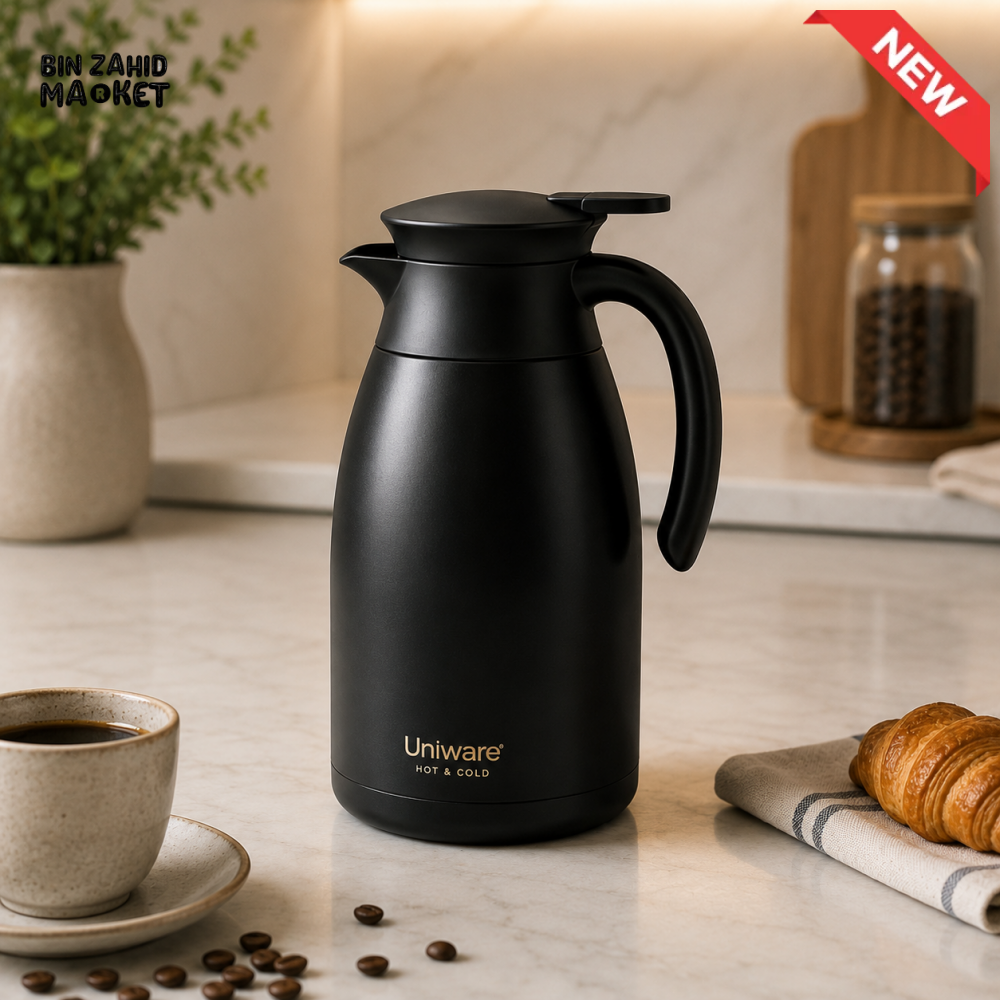 VACUUM INSULATED HOT & COLD THERMAL CARAFE 1.0L 1-PIECE - BLACK