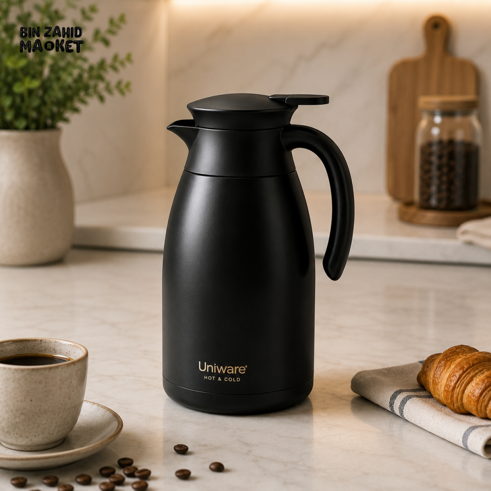VACUUM INSULATED HOT & COLD THERMAL CARAFE 1.0L 1-PIECE - BLACK