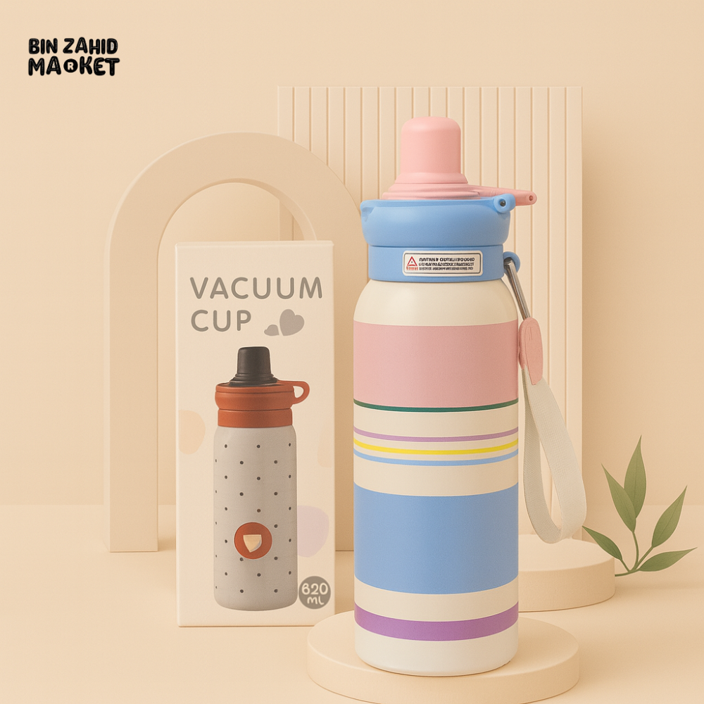 VACUUM INSULATED WATER BOTTLE 620ML STYLISH & DURABLE - MULTI