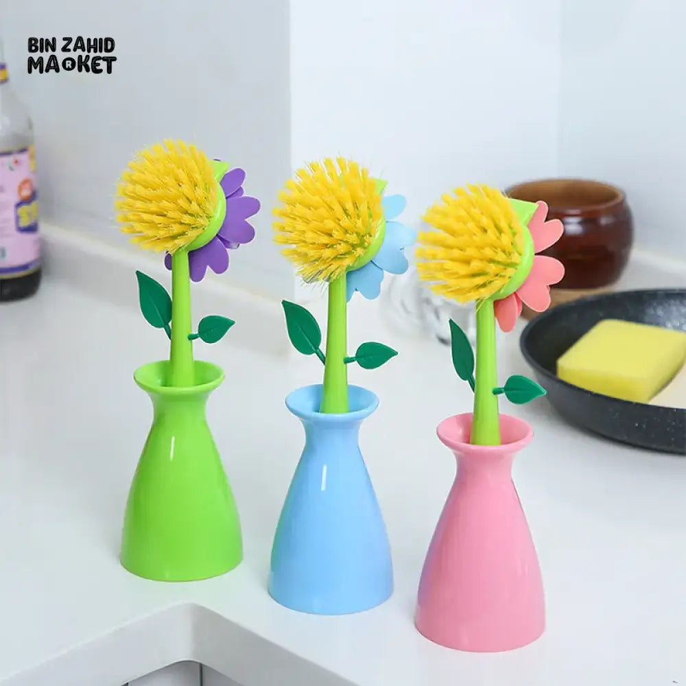 VASE SHAPE POT WASHING BRUSH – KITCHEN DISH SINK STOVE LONG HANDLE CLEANING TOOL