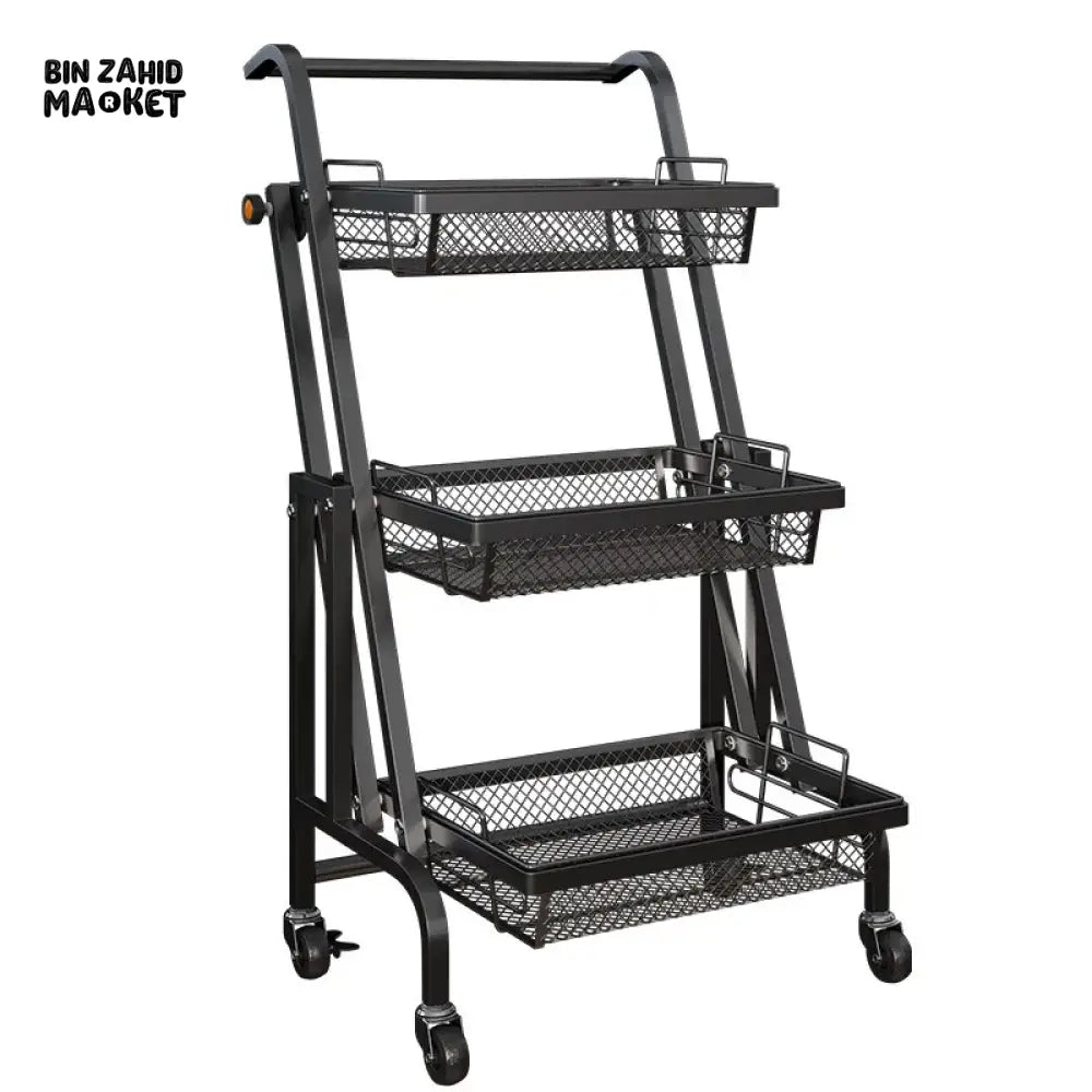 VEGETABLE TROLLEY STORAGE RACK MULTIFUNCTIONAL STRETCHABLE KITCHEN ORGANIZER MOVABLE