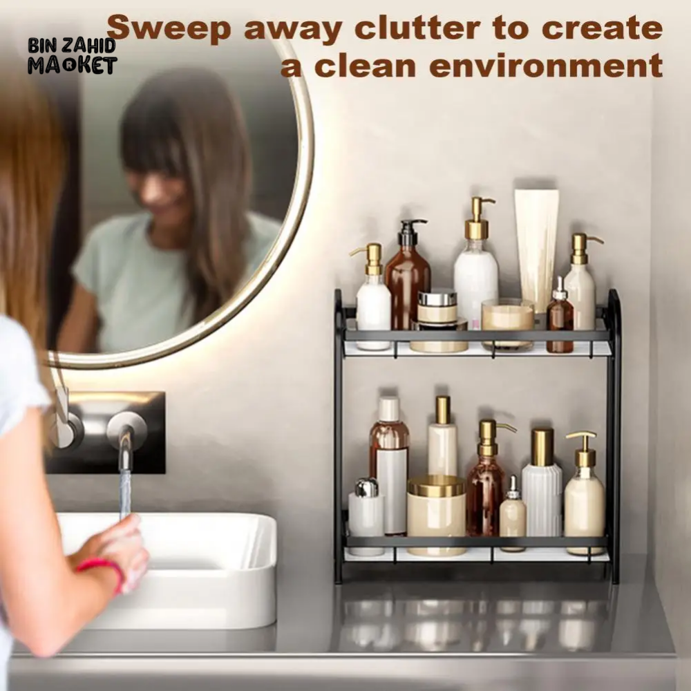 VERSATILE STORAGE SHELF STURDY BATHROOM ORGANIZER EASY INSTALLATION