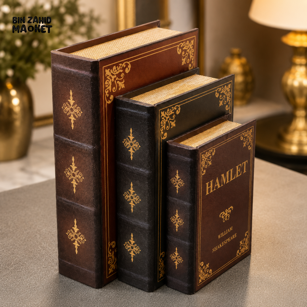 VINTAGE BOOK STYLE DECORATIVE STORAGE BOX SET